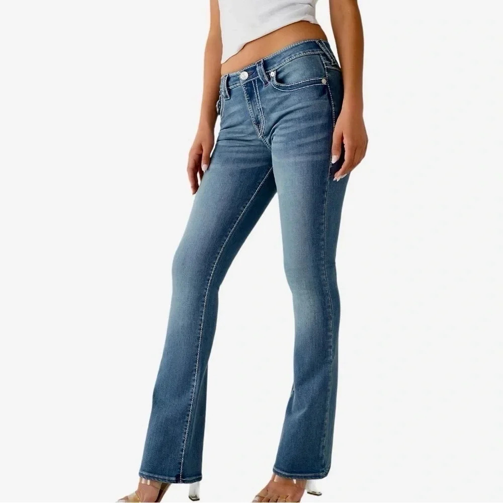 NEW! True Religion Women's 28 Becca Big T‎ Stitch Bootcut Jean